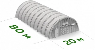 Проект ангара 20x80 на заказ Проект ангара 20x80